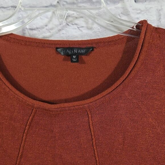 Hannah Women's Rust Sweater Pullover Pockets Soft Midweight Tunic Winter Warm M - Picture 6 of 9